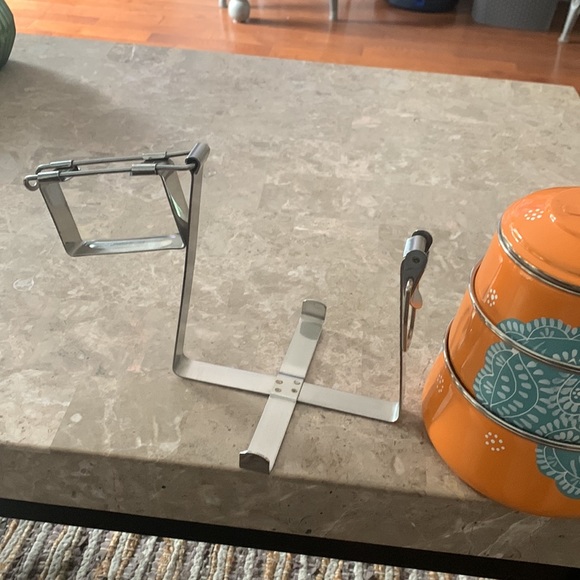 Globein Orange Turquoise Enamel Stackable Locking Camping Portable Lunch Box - Picture 7 of 7